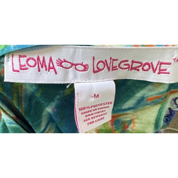 Leoma Lovegrove Medium Colorful Artsy Crew Neck 3/4 Sleeve Artsy Coastal‎ EUC - Picture 9 of 9